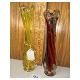 Art glass bud vases