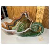 Art glass shell dish