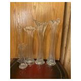 CLEAR VASES LOT