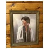 Female indigenous American framed print