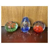 LOT OF 3 PAPERWEIGHTS