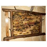 Linen raised texture, framed country art