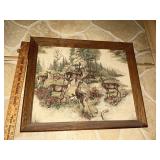 Raised texture, linen framed art print