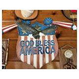 God bless America tin sign