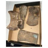 Ax head and grub hoe head lot