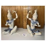 Oriental mother of pearl figures