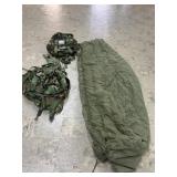 OD green mommy, sleeping bag and ruck  sack