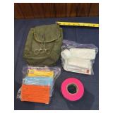 OD green canvas pouch with first aid supplies