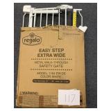 Extra wide, easy step walk-through safety gate