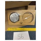 Wooden dog feeder stand with bowls