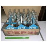 Classic Pepsi soda crate with Pepsi bottles