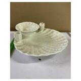 Ceramic shell shaped serving dish, Italian