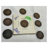 Indian head pennies (see pics for dates and