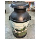 Painted swing handle milk can