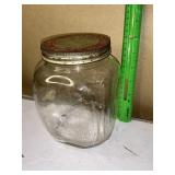 Old square candy jar
