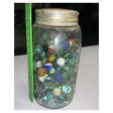 Old canning jar with Marbles