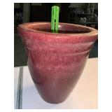 10 inch glazed  pottery planter