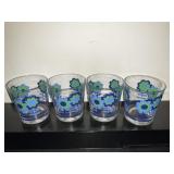 ROYAL KENDALL BLUE & GREEN MOD FLOWER GLASSES