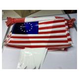 Patriotic plastic strung banner appears to be 50