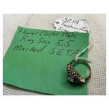 Flower cluster style ring size 5.5 Marked SETA
