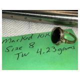 Marked 10 K size 8 (TW 4.23 g)