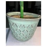 Glazed pottery planter