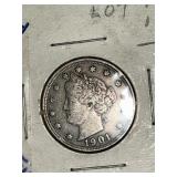 Quality 1901 V nickel