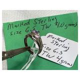 sterling 3 stone ring size 6.5