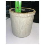 5 inch pottery crock note: hairline cracks
