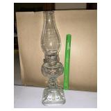 Antique pedestal oil lamp