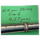 10K over sterling size 6. (4.5 gr)
