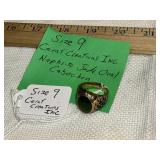 NEPHRITE JADE OVAL Cabashon ring size 9