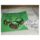 (3) vintage cluster GP rings size 6-7