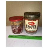 Vintage peanut butter jars