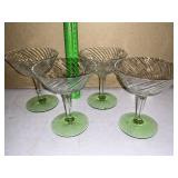 Fine Stemmed glassware (uranium glass base)