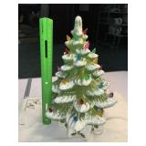Old ceramic Christmas tree with  lighted base