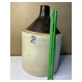 #2 brown over 10 single handled pottery jug