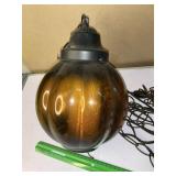 Mid-century pendant Amber Glass Light