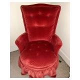 Red Velvet upholstered chair