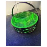 Uranium glass divided dish