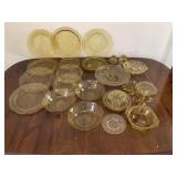 LOT OF RANDOM PATTERN AMBER GLASS