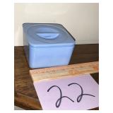 Delphite blue milk  glass square refrigerator