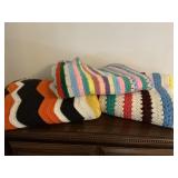 Various size Afghans three in lot