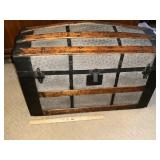 Punched tin trunk with trays