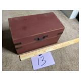 Primitive style fliptop box distressed paint