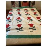 Full-size quilt machine sewn