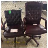 (2) BURGUNDY CHAIRS
