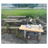 Sewing Machine & Scrap Picnic Tables