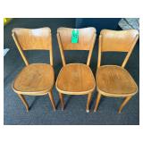 3 Vintage Wood Chairs