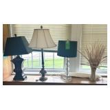 3 Assorted Lamps & Vase